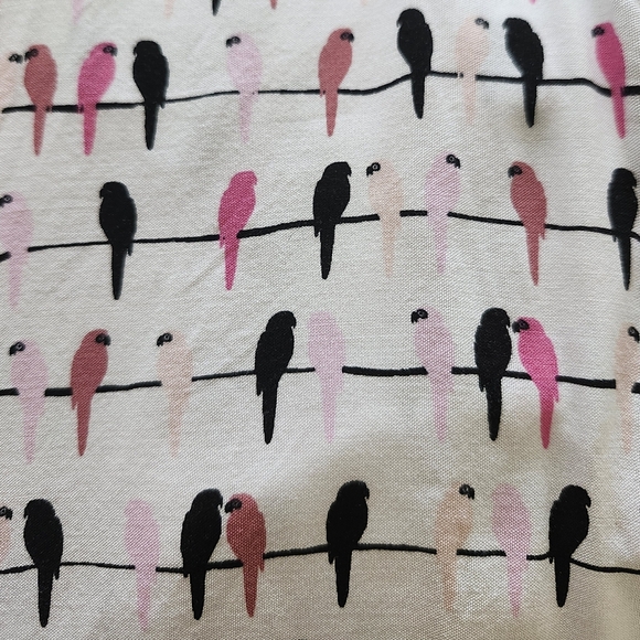 Jane and Delancey Short Sleeve Pleated Button Down with Gossip Birds - Picture 3 of 3